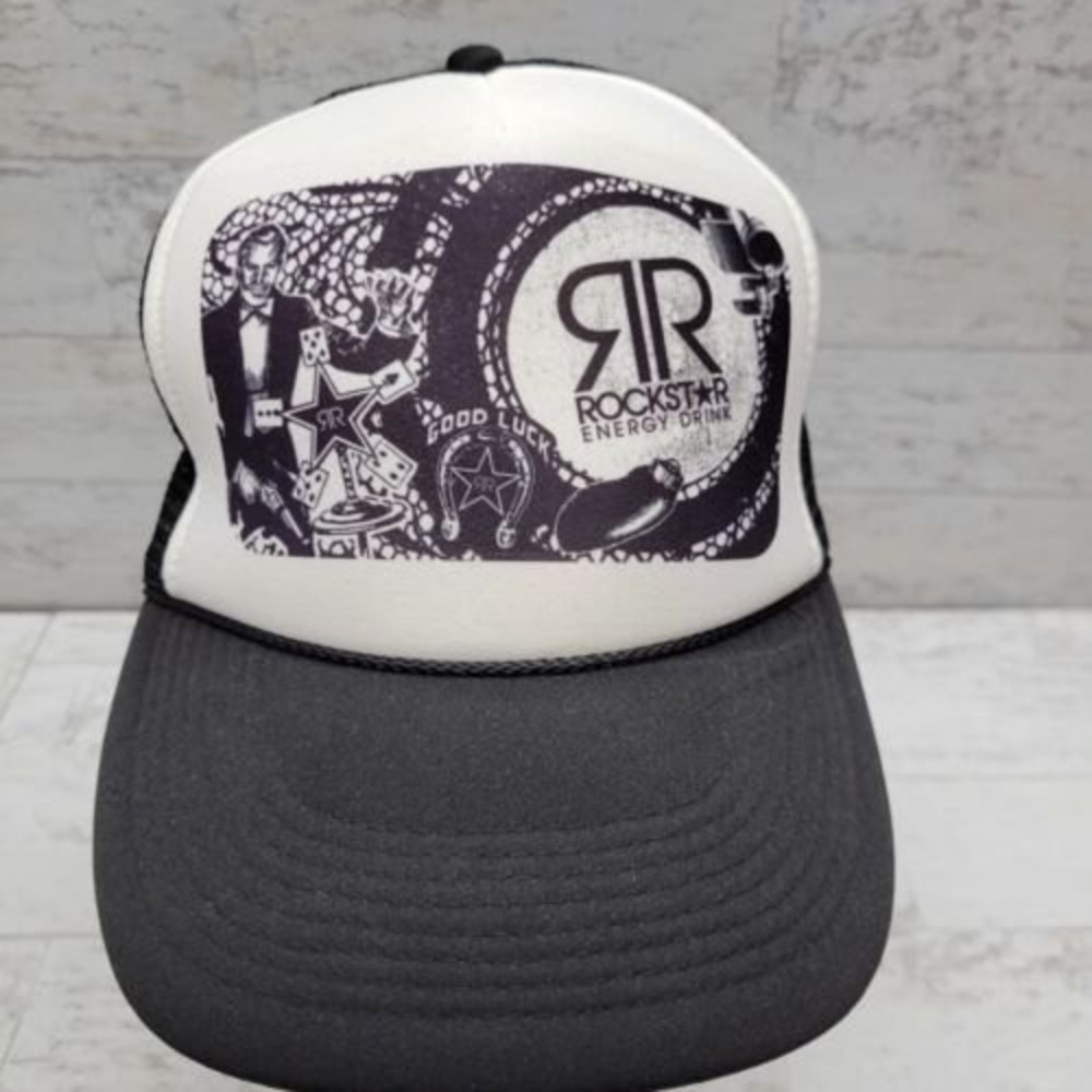 Rockstar Energy Hat Cap Snapback Trucker Good Luck Casino Adjustable Retro Y2K